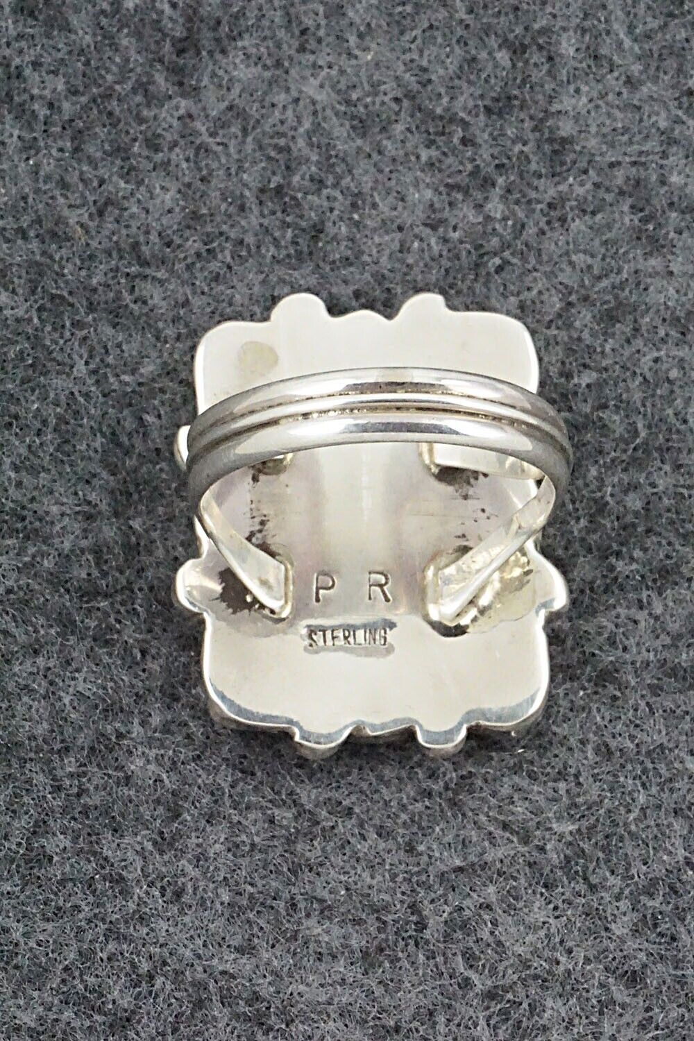 Coral & Sterling Silver Ring - Priscilla Reeder - Size 8