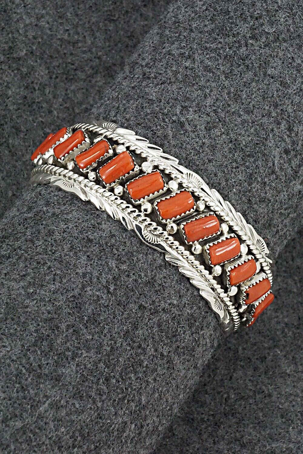 Coral & Sterling Silver Bracelet - Martin Muskett