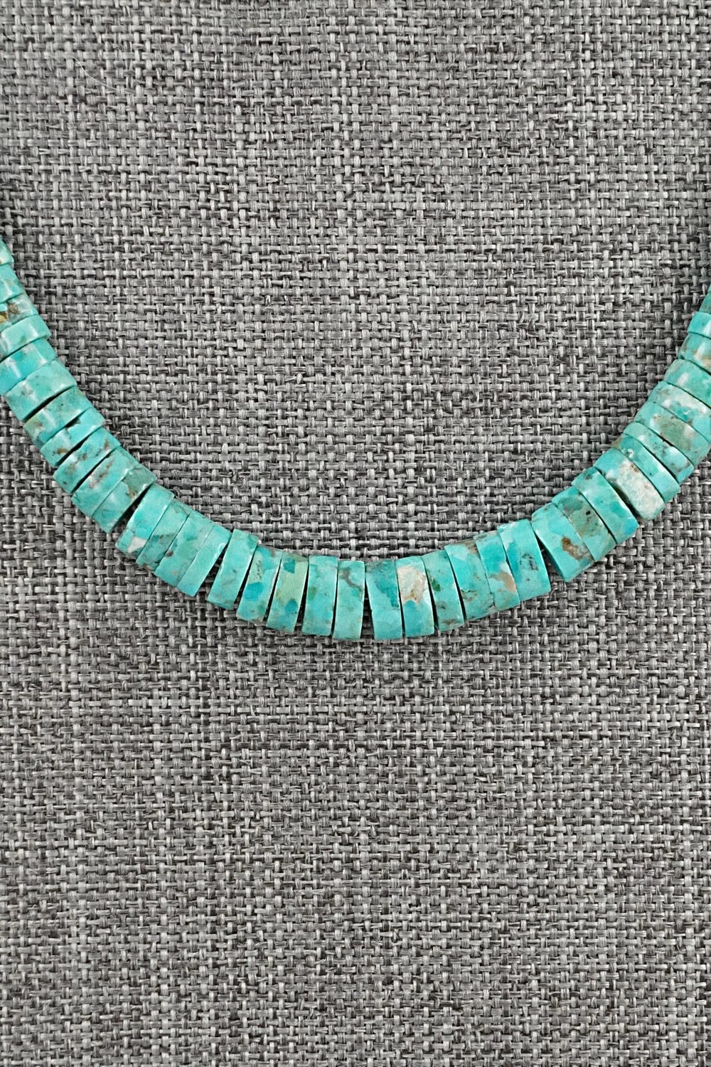 Turquoise & Sterling Silver Necklace 18" - Doreen Jake