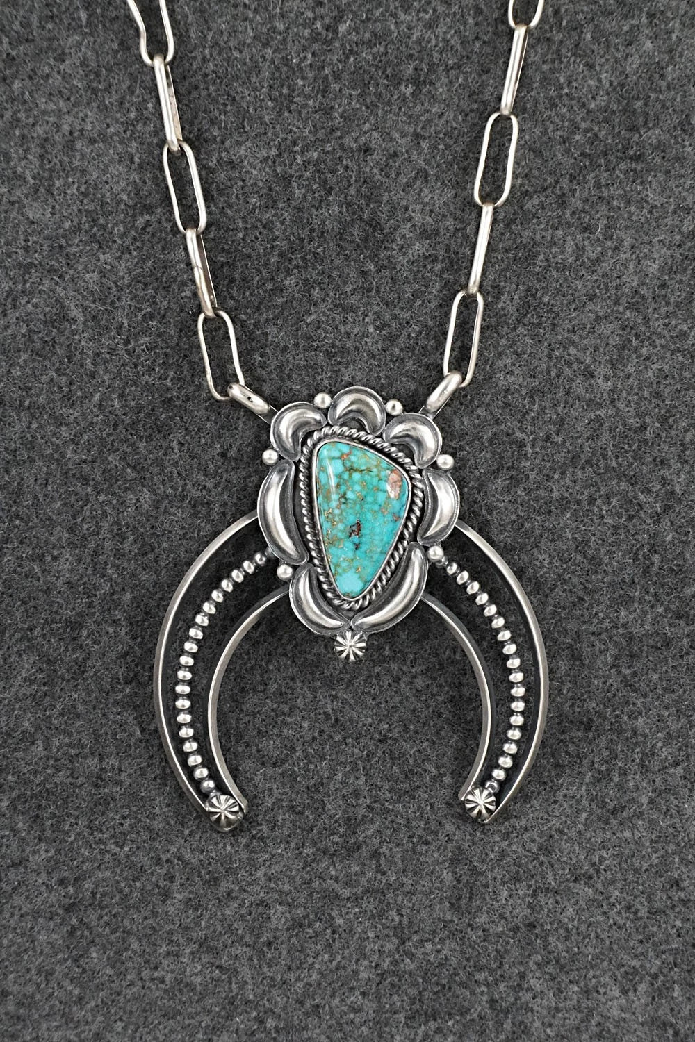 Turquoise & Sterling Silver Necklace - Raymond Delgarito