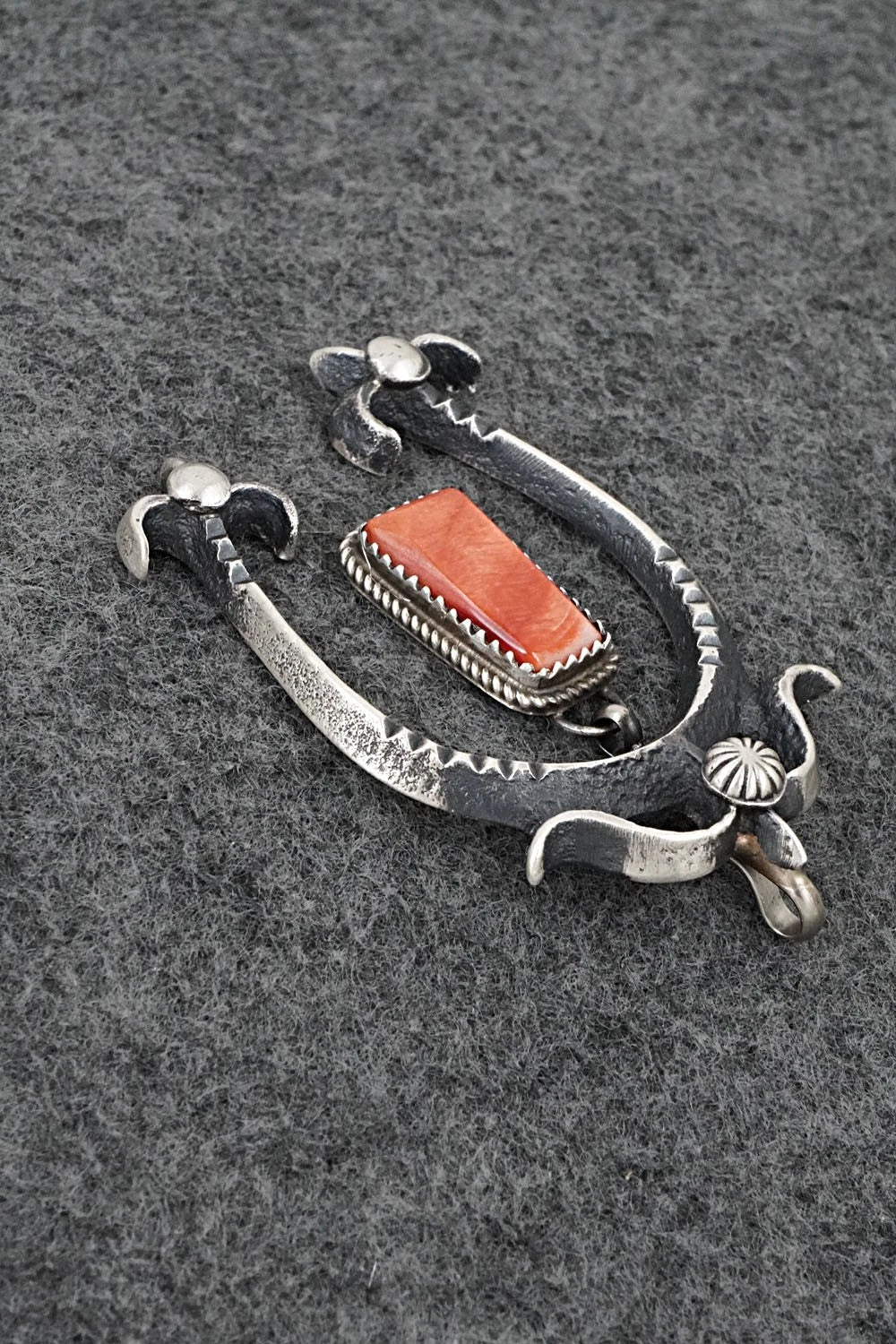 Spiny Oyster and Sterling Silver Pendant - Martha Cayatineto