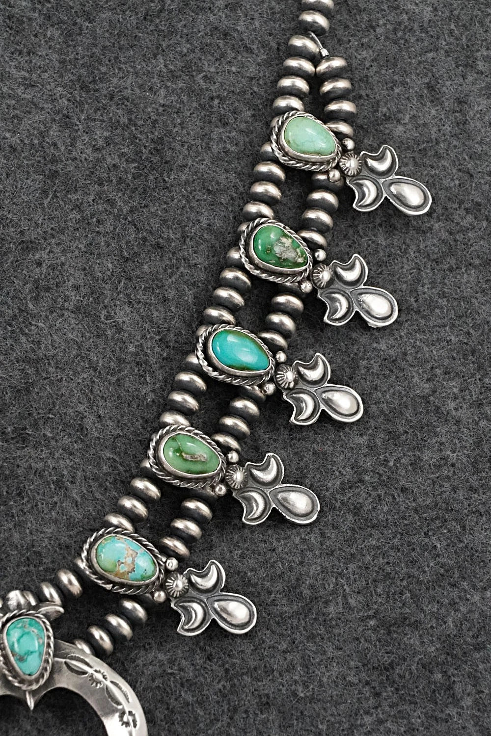 Turquoise & Sterling Silver Squash Blossom Set - Adrienne Gordon
