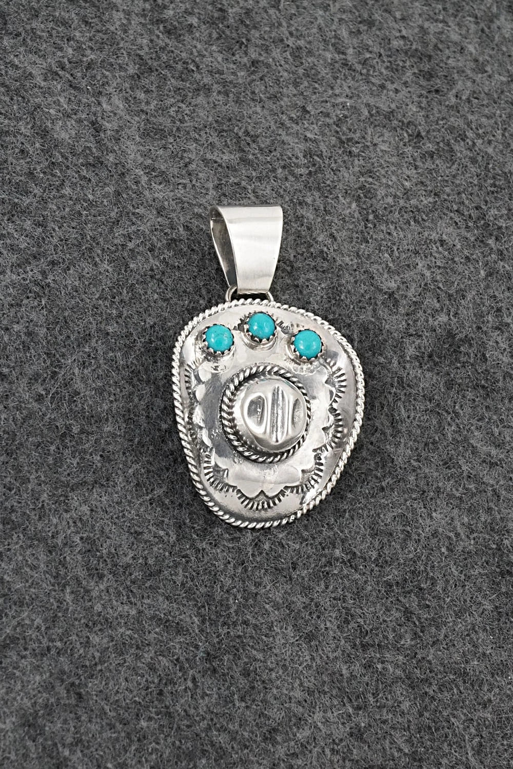 Turquoise & Sterling Silver Pendant - Bobby Platero