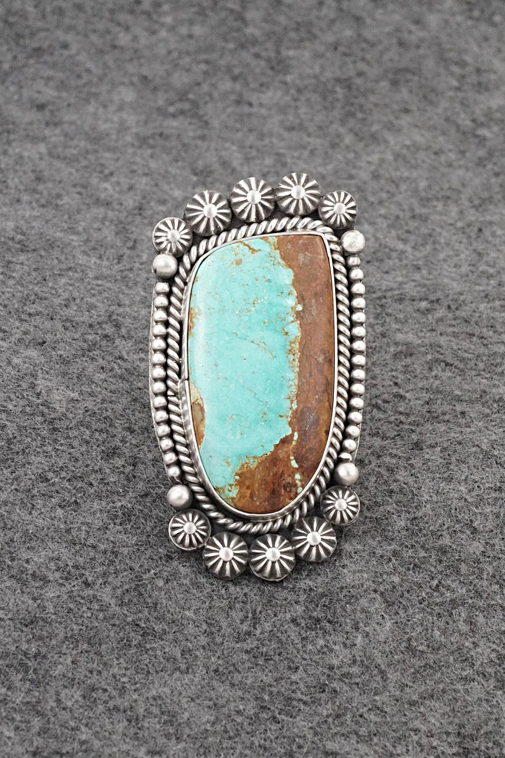 Turquoise & Sterling Silver Ring - Michael Calladitto - Size 7.5