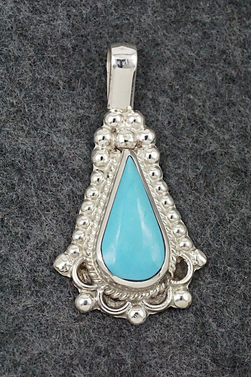 Turquoise & Sterling Silver Pendant - Juanita Yatsatie