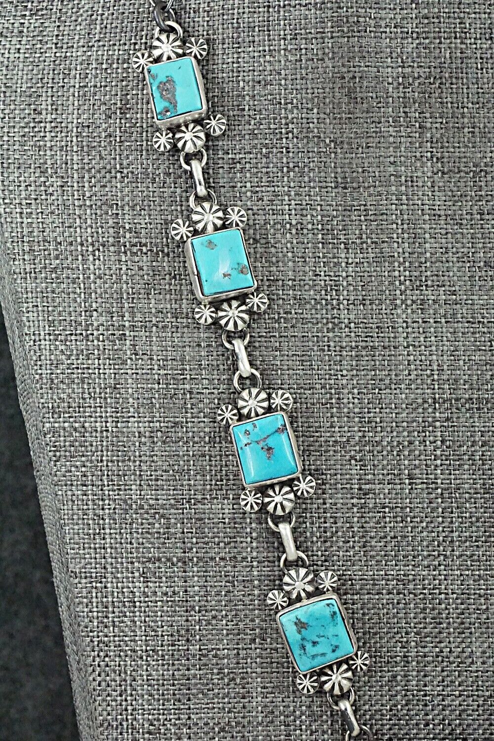 Turquoise & Sterling Silver Necklace and Earrings Set - Paul Livingston