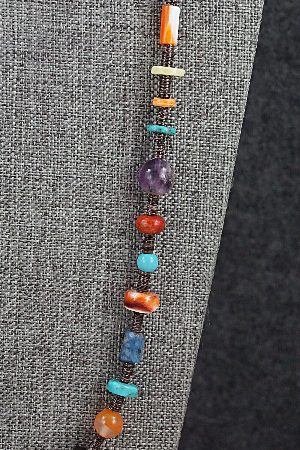 Multi-Stone and Sterling Silver Necklace - Helen Tsosie