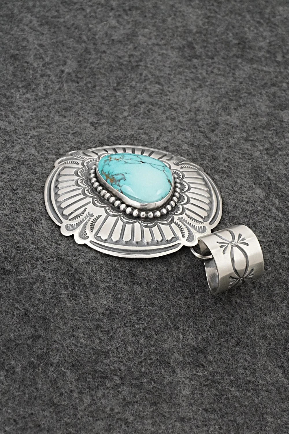 Turquoise & Sterling Silver Pendant - Arnold Blackgoat