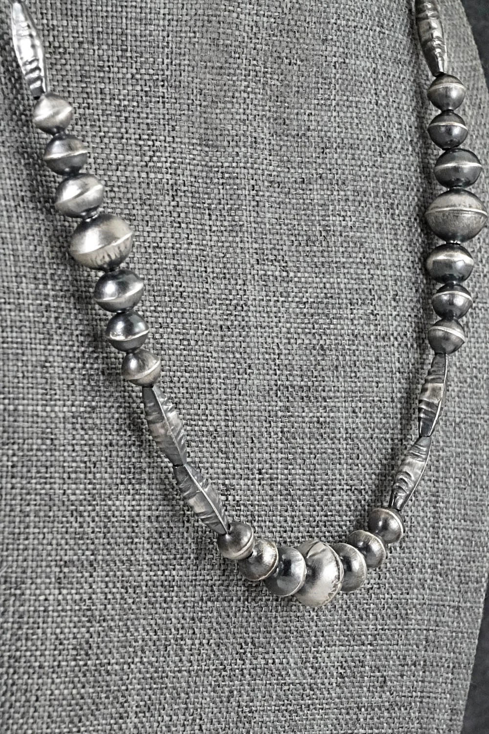 Sterling Silver Navajo Pearl Necklace 26" - Vintage