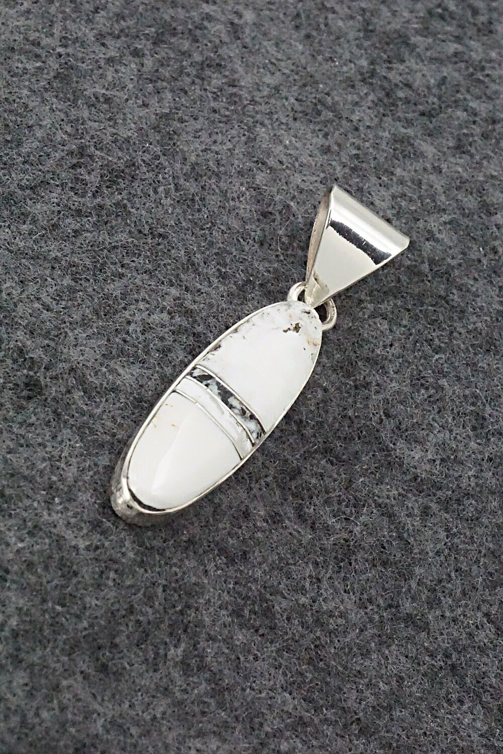 White Buffalo & Sterling Silver Pendant - Harold Smith