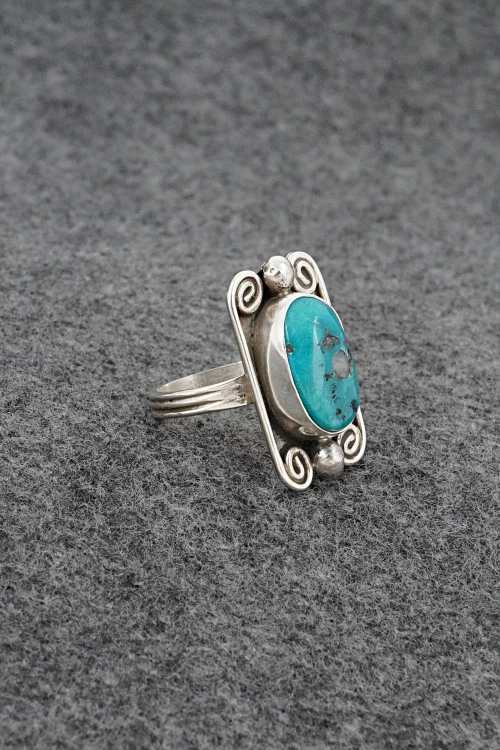 Turquoise & Sterling Silver Ring - Priscilla Reeder - Size 8