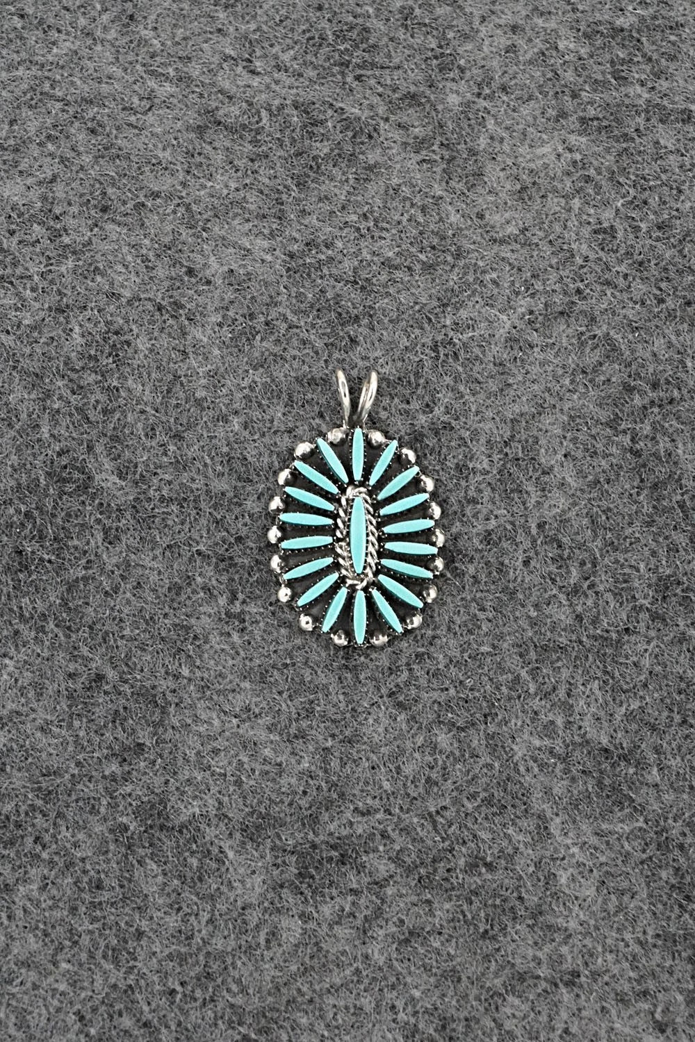Turquoise & Sterling Silver Pendant - Fritzon Owaleon