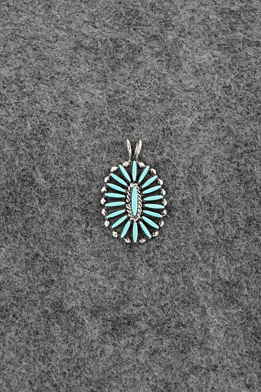 Turquoise & Sterling Silver Pendant - Fritzon Owaleon