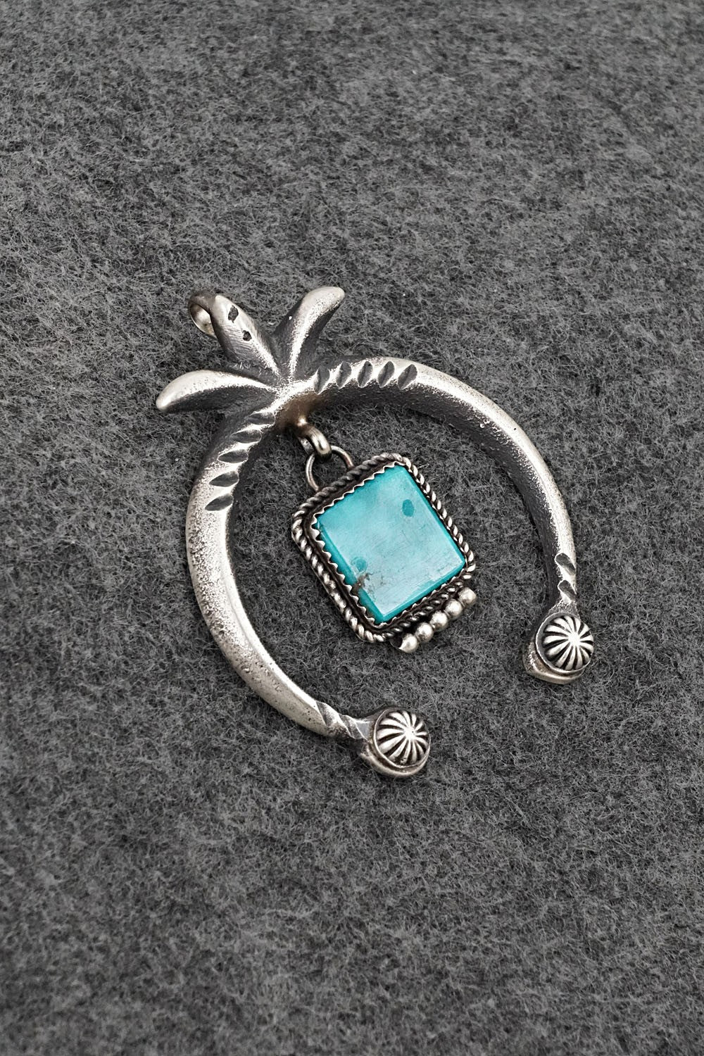 Turquoise & Sterling Silver Pendant - Martha Cayatiento