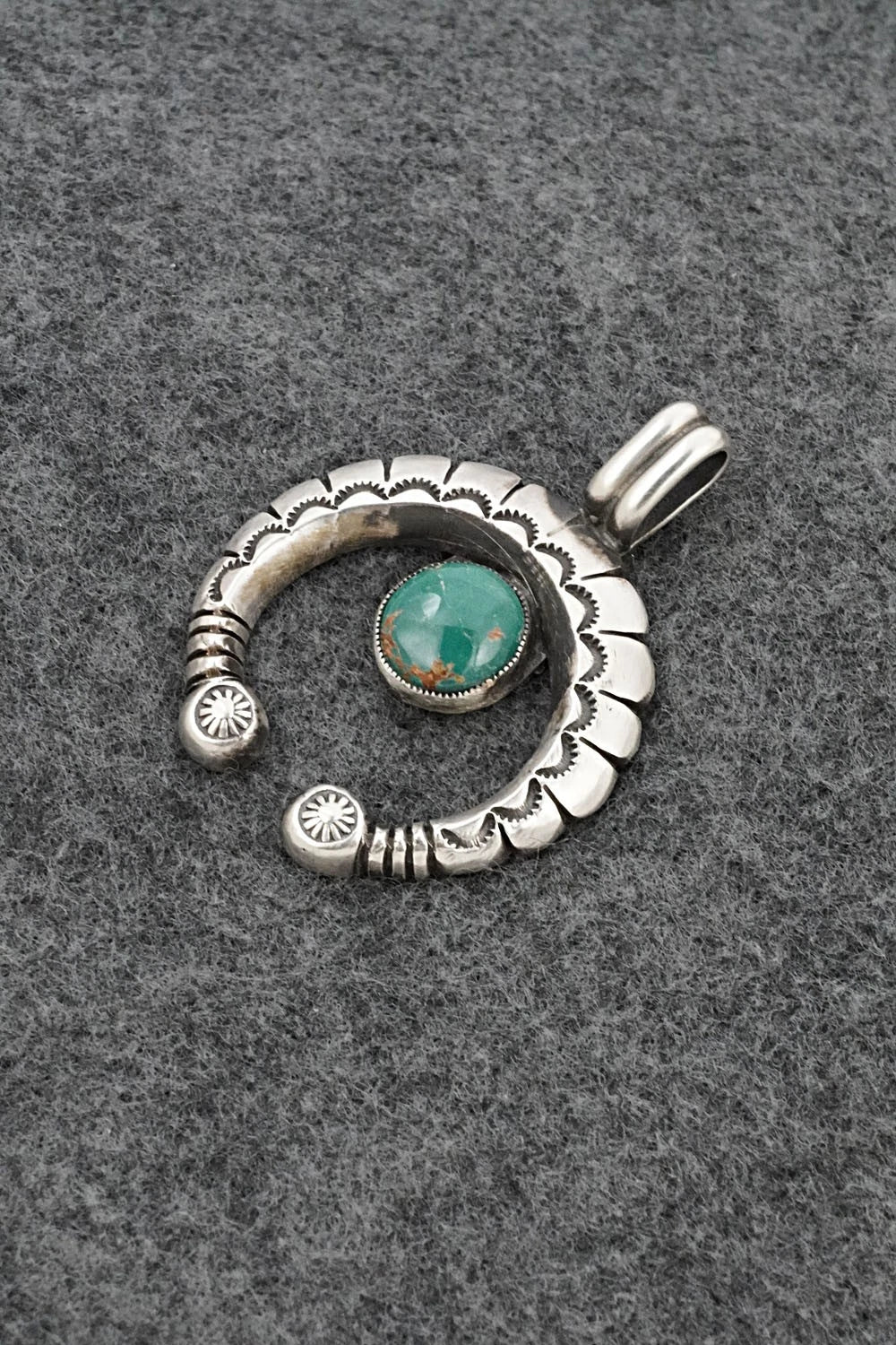 Turquoise & Sterling Silver Naja Pendant - Calvin Martinez