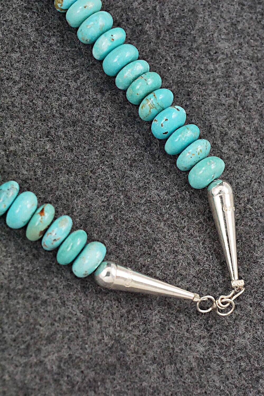 Turquoise & Sterling Silver Necklace 19" - Doreen Jake