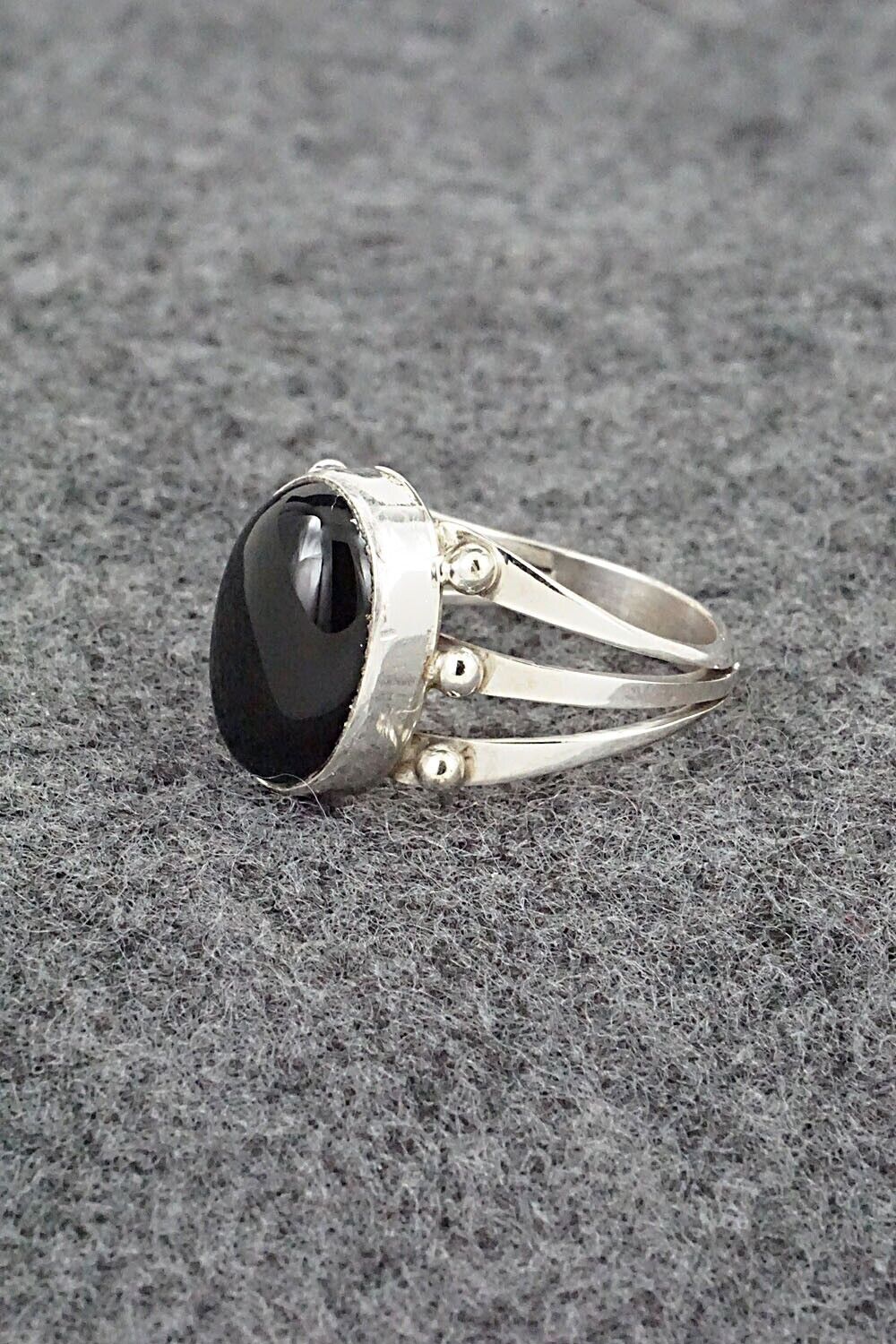 Onyx & Sterling Silver Ring - Paige Gordon - Size 6.5