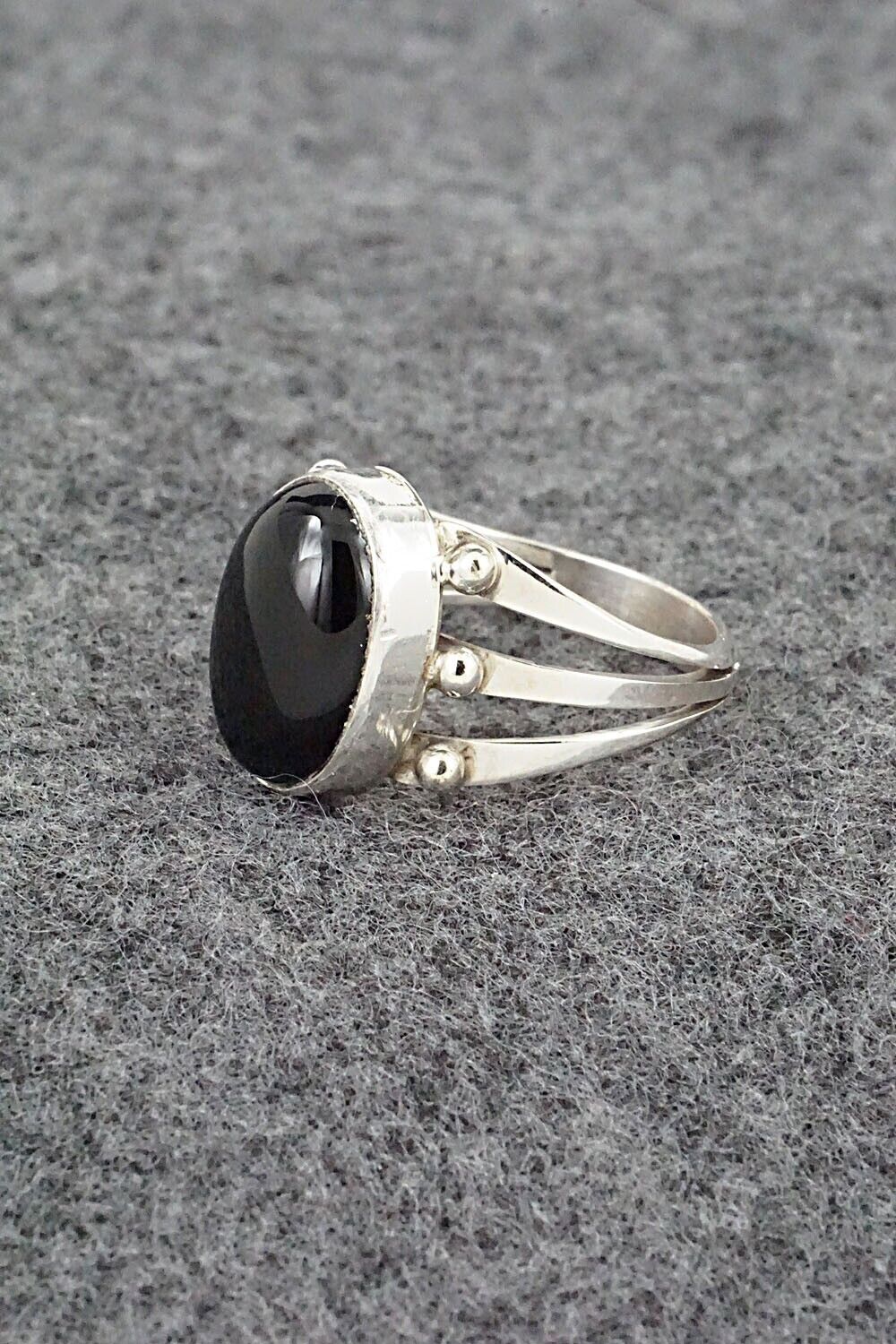 Onyx & Sterling Silver Ring - Paige Gordon - Size 8.5