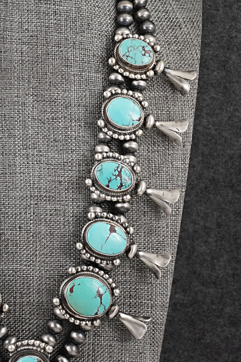 Turquoise & Sterling Silver Squash Blossom Set - Kathleen Chavez