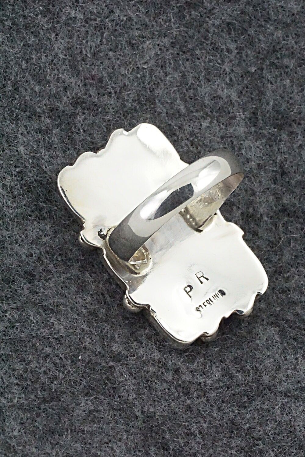 Coral & Sterling Silver Ring - Priscilla Reeder - Size 6.5