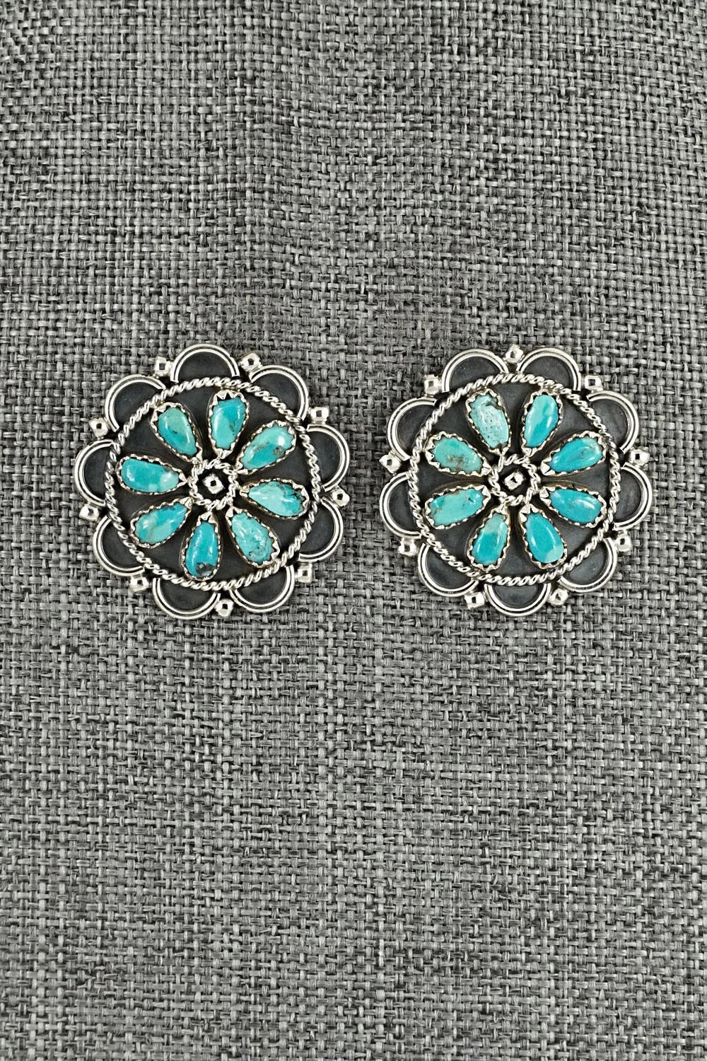 Turquoise & Sterling Silver Squash Blossom Set - Gerald Mitchell