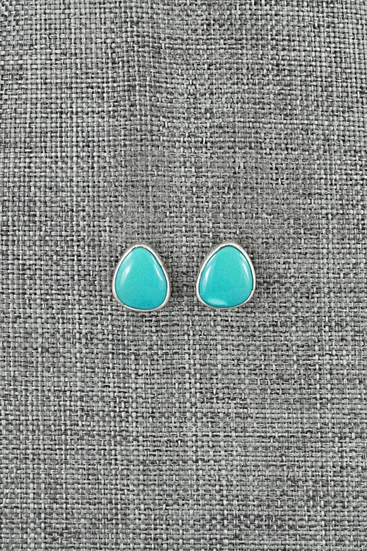 Turquoise & Sterling Silver Earrings - Eugene Gruber