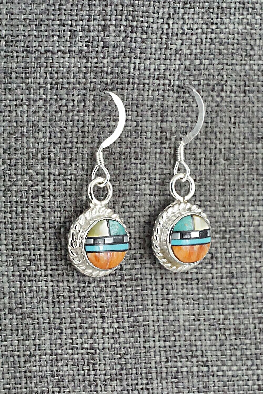 Multi-Stone & Sterling Silver Earrings - Delbert Kallestewa Jr.