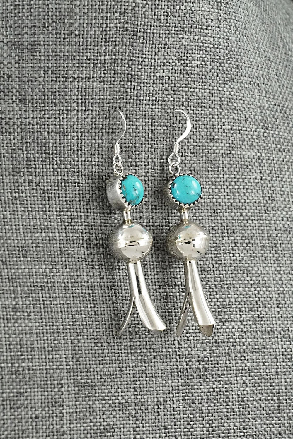 Turquoise & Sterling Silver Blossom Earrings - Emily Tsosie