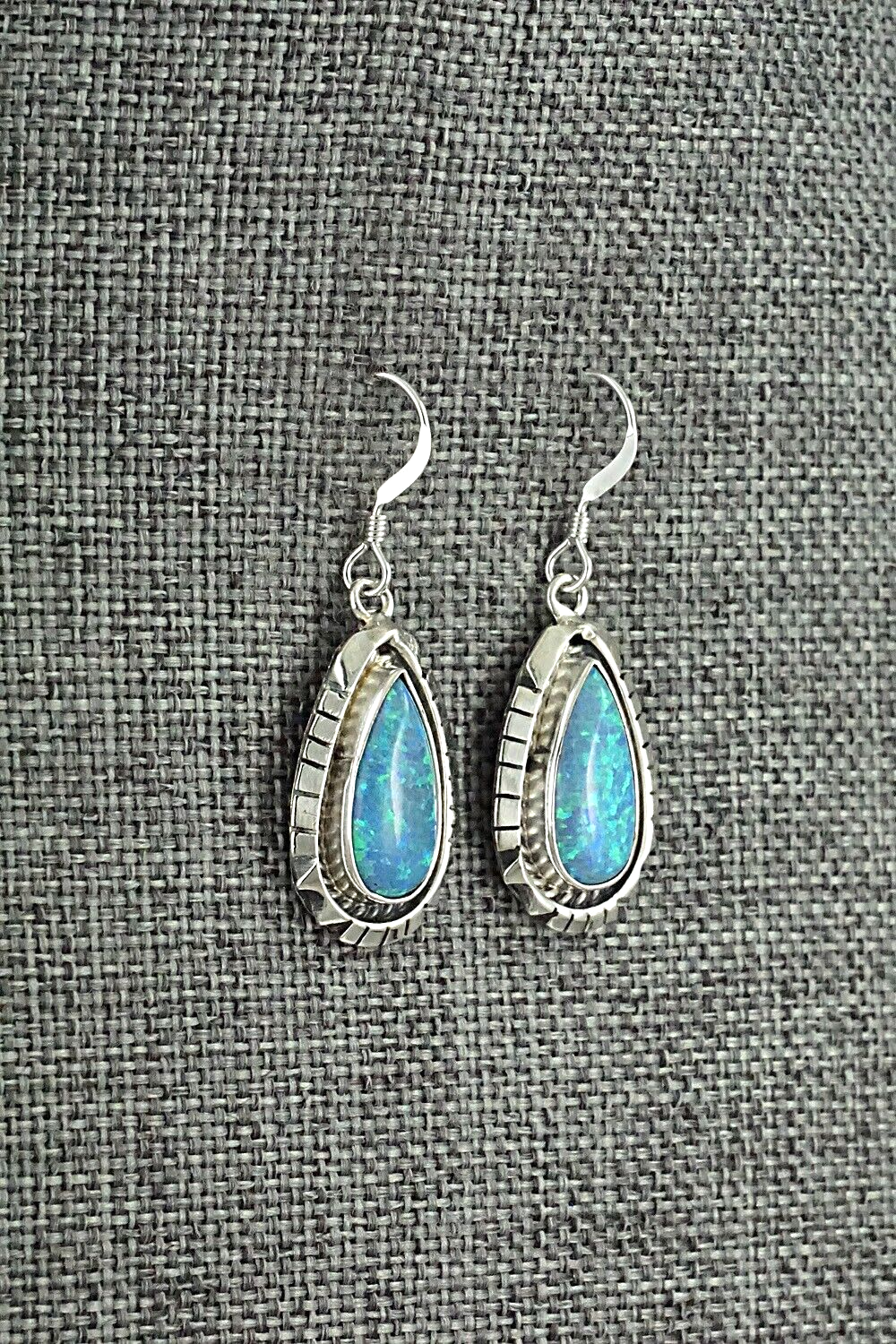 Opalite & Sterling Silver Earrings - Amos Begay