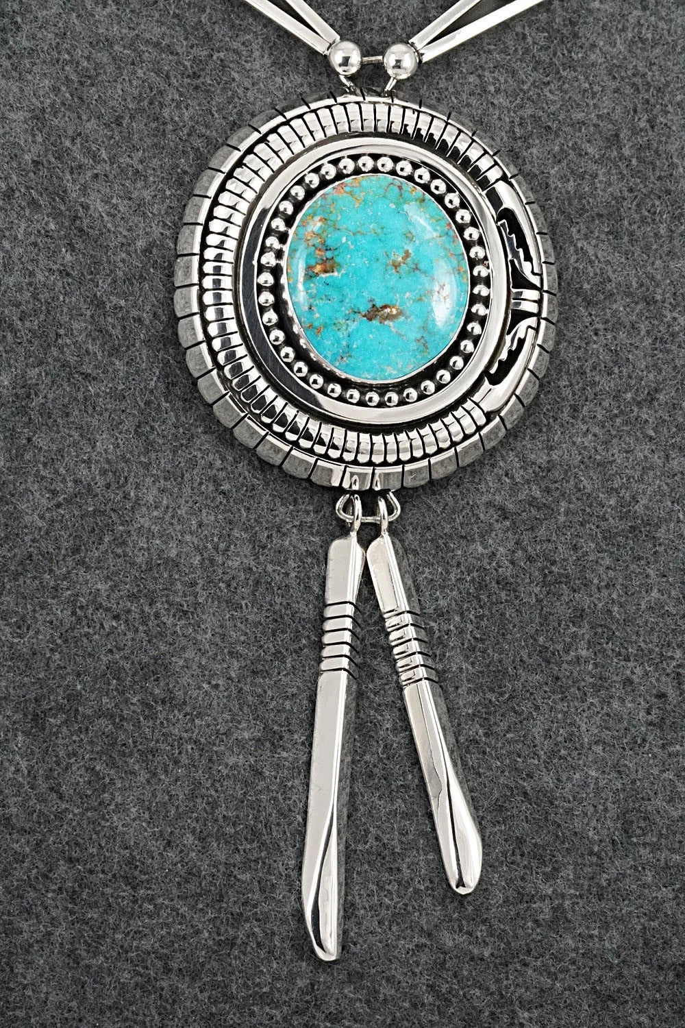 Turquoise & Sterling Silver Necklace and Earrings Set - Jonathan Nez