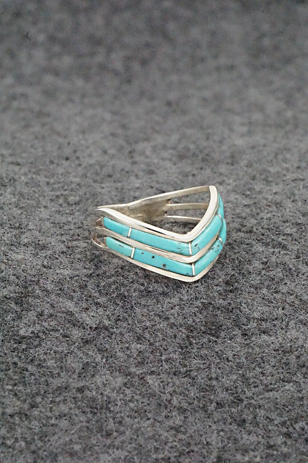 Turquoise & Sterling Silver Ring - Andrew Enrico - Size 7.5