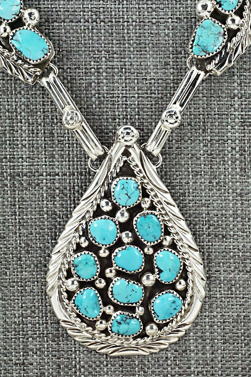 Turquoise & Sterling Silver Necklace and Earrings Set - Darlene Begay