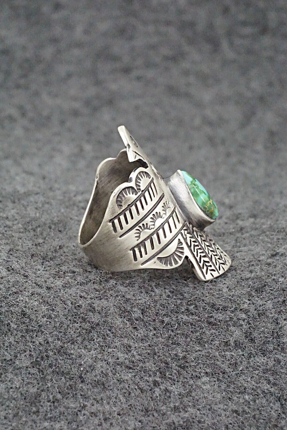 Turquoise and Sterling Silver Ring - Raymond Coriz - Size 7