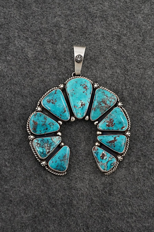 Turquoise & Sterling Silver Naja Pendant - Kathleen Livingston