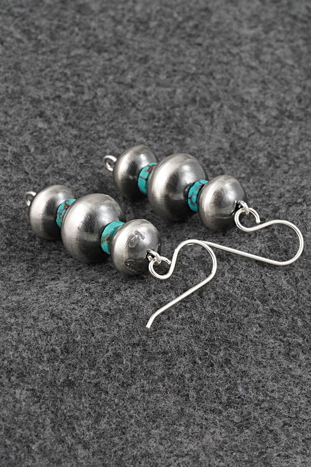 Turquoise & Sterling Silver Navajo Pearl Earrings - Tonisha Haley