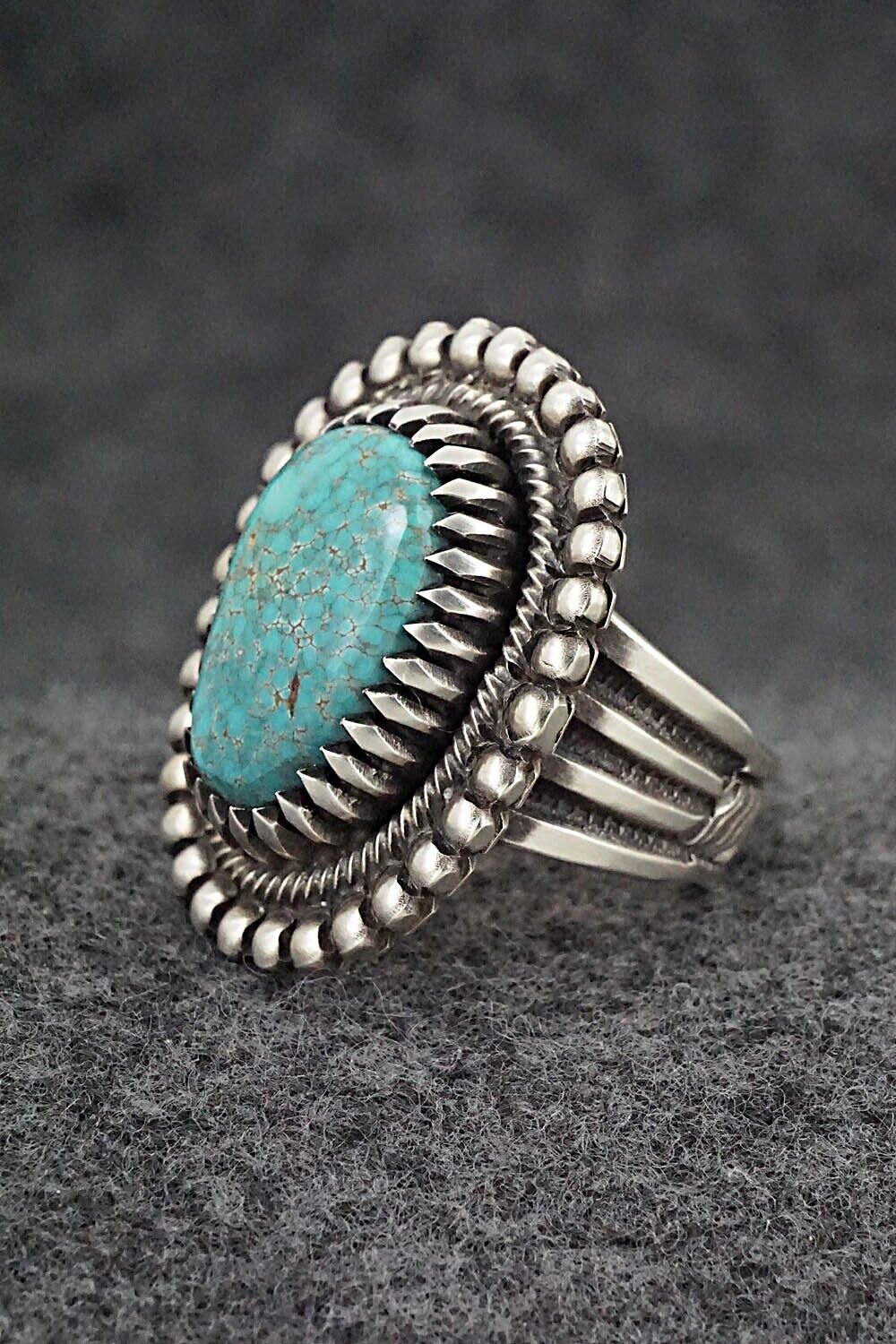 Turquoise & Sterling Silver Ring - Calvin Martinez - Size 8