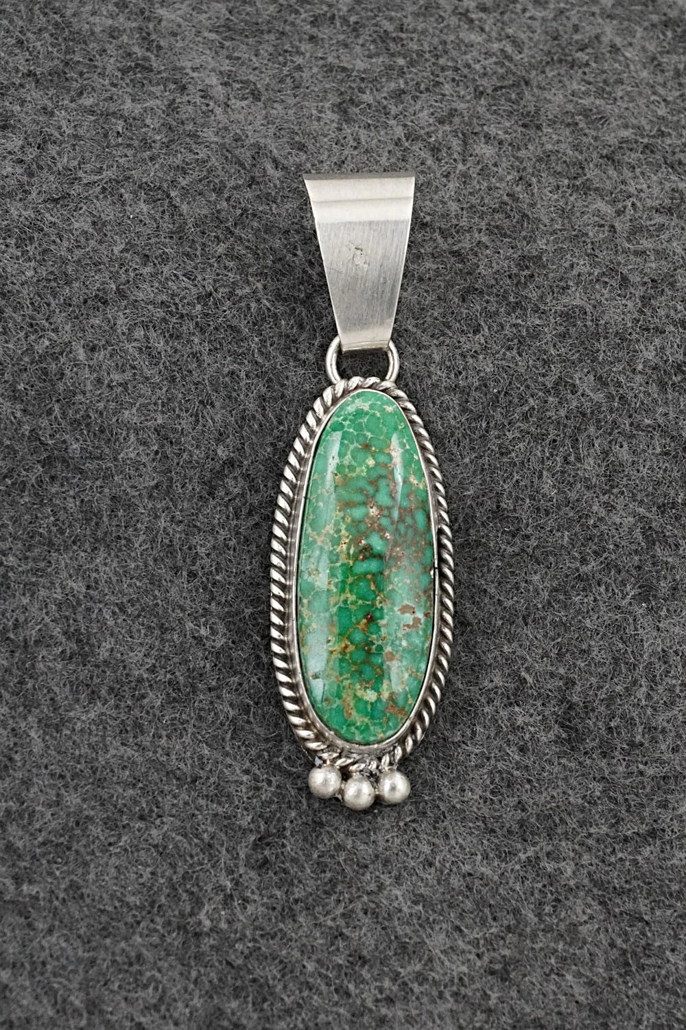 Turquoise & Sterling Silver Pendant - Eugene Gruber