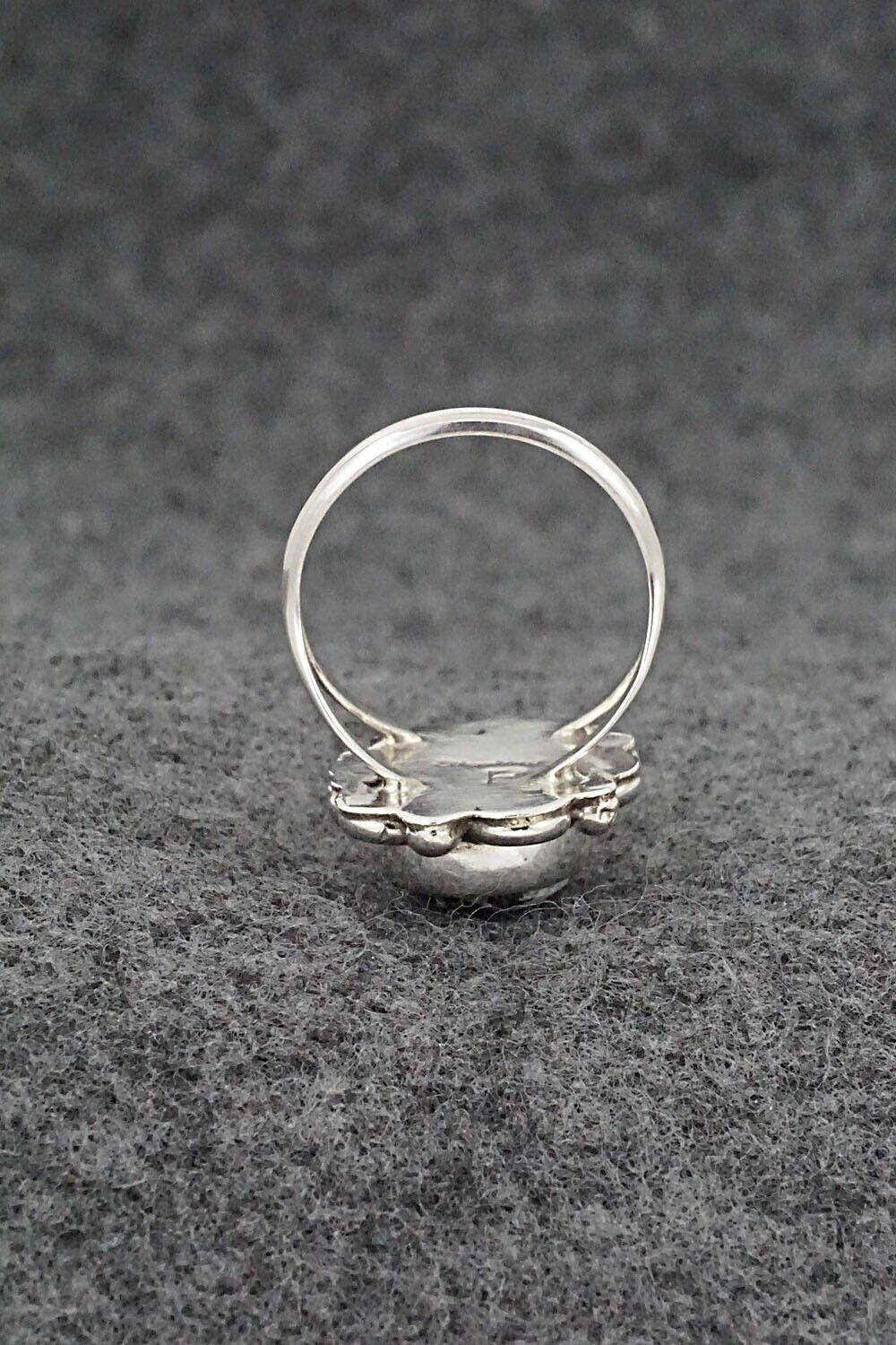 White Buffalo & Sterling Silver Ring - Priscilla Smith - Size 6.75