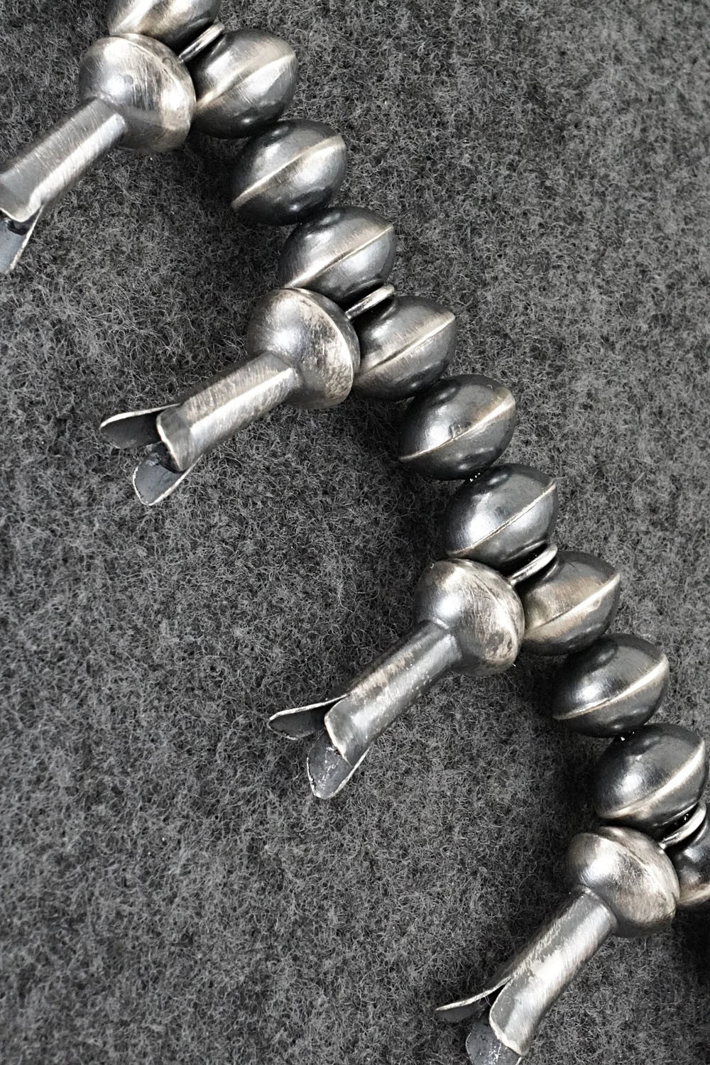 Turquoise & Sterling Silver Navajo Pearl Squash Blossom Necklace - Presley Haley