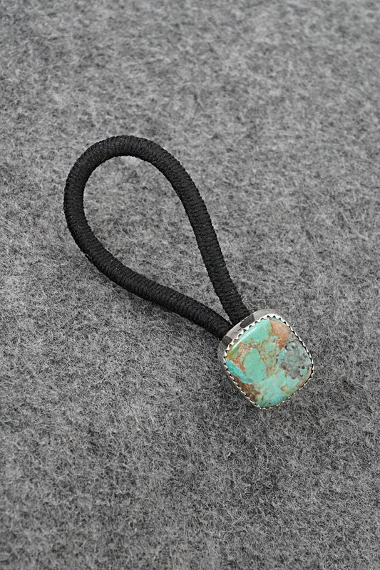 Turquoise & Sterling Silver Hair Tie - Jolene Begay
