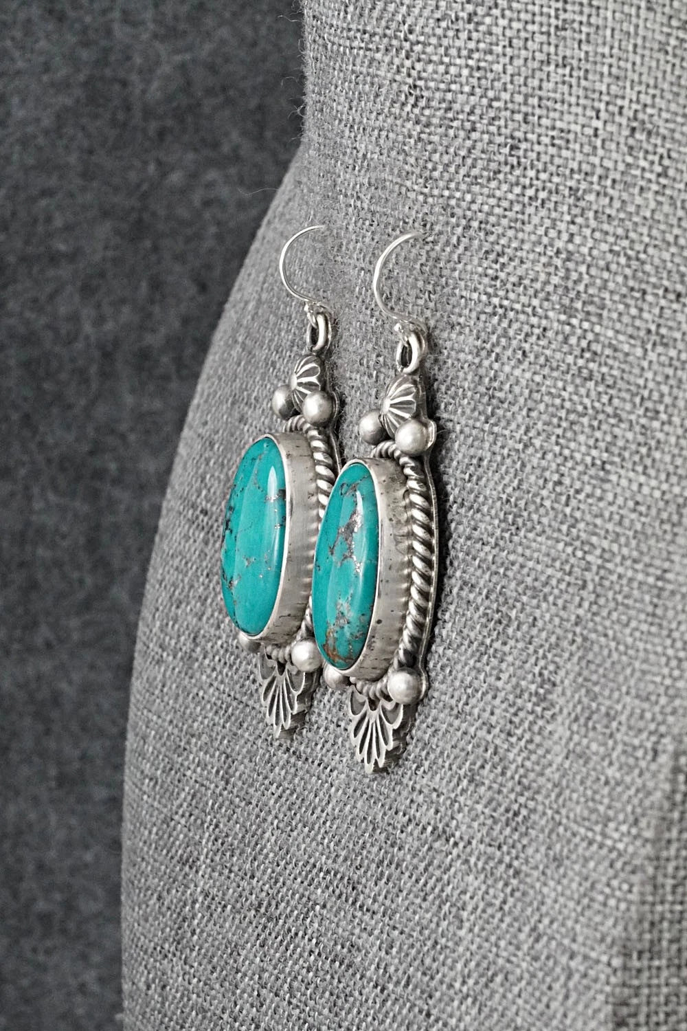 Turquoise & Sterling Silver Earrings - Michael Calladitto