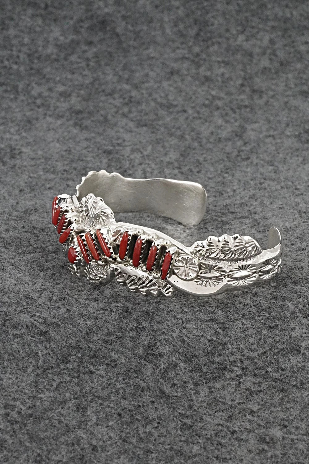 Coral & Sterling Silver Bracelet - Murray Hannaweeka