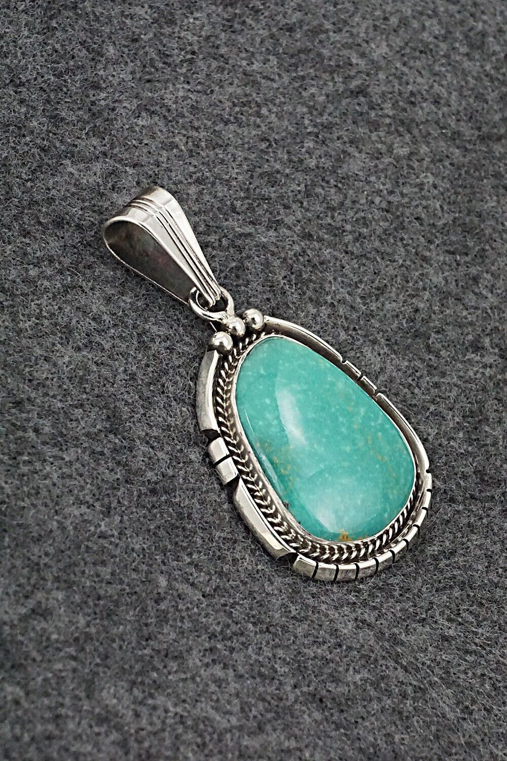 Turquoise & Sterling Silver Pendant - Samuel Yellowhair