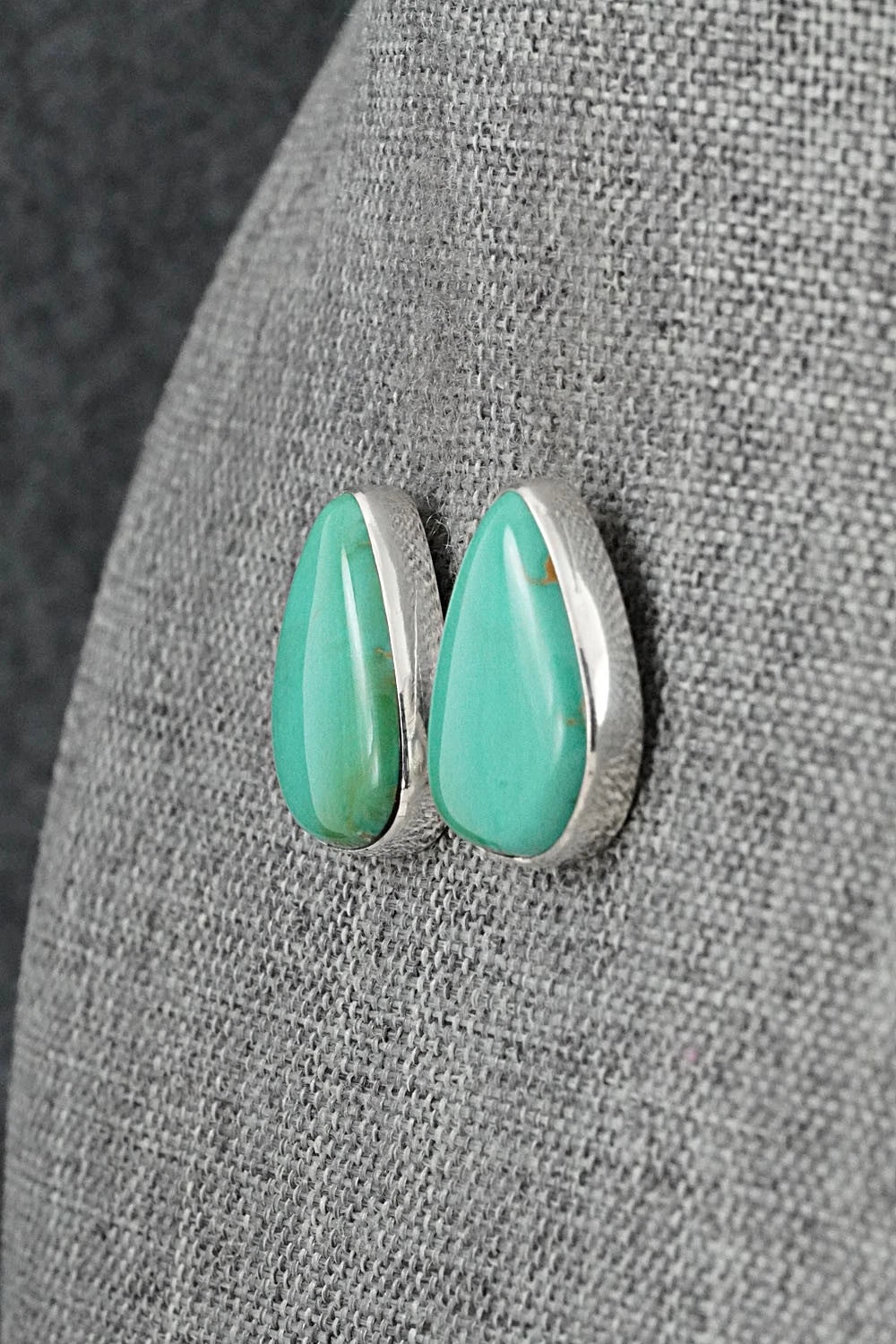 Turquoise & Sterling Silver Earrings - Eugene Gruber