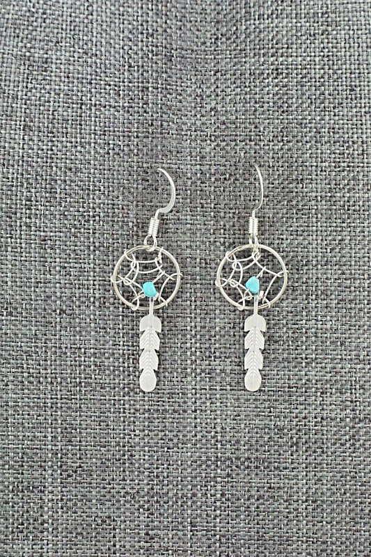 Turquoise & Sterling Silver Earrings - Helena Yazzie