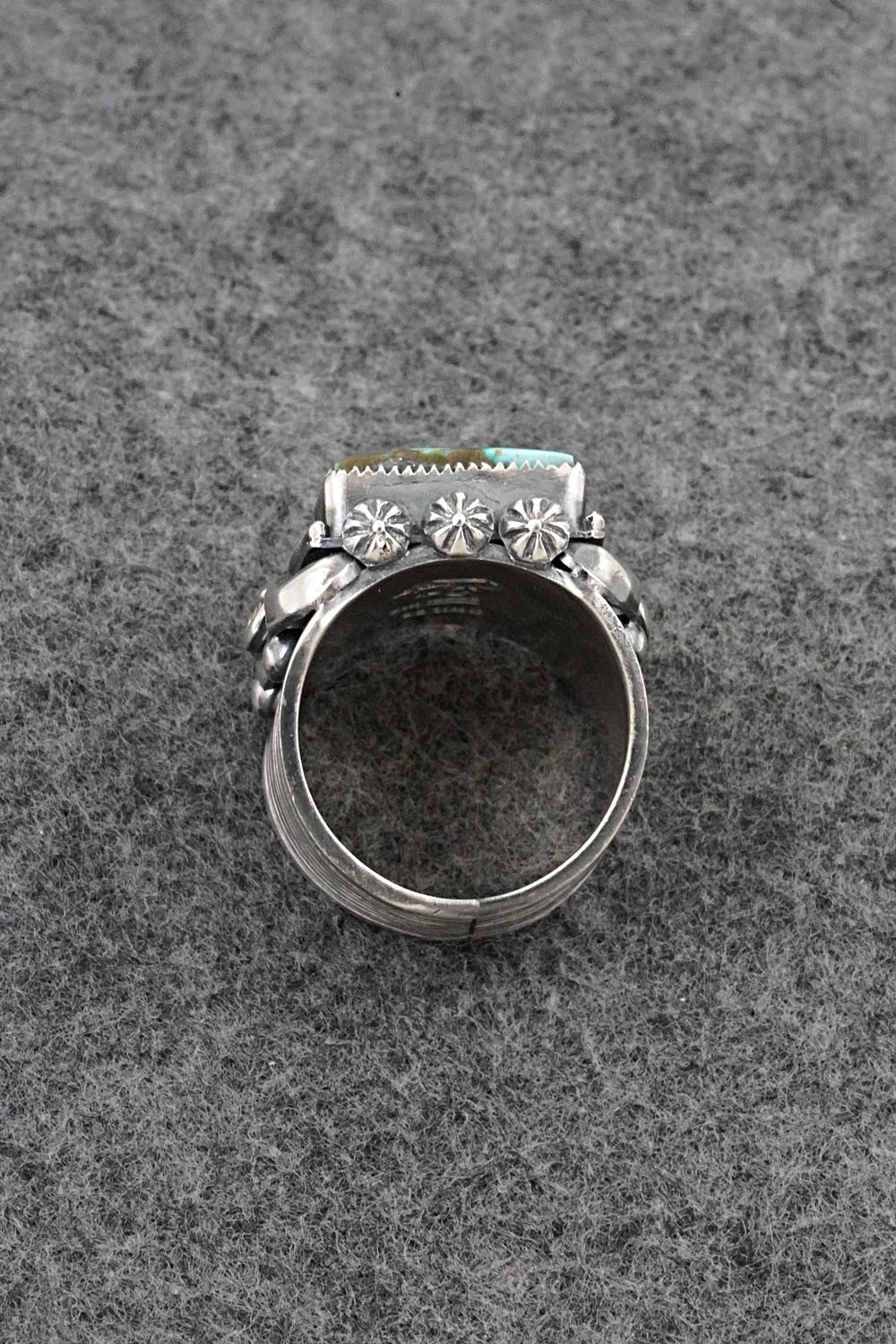Turquoise & Sterling Silver Ring - Delbert Gordon - Size 10.5