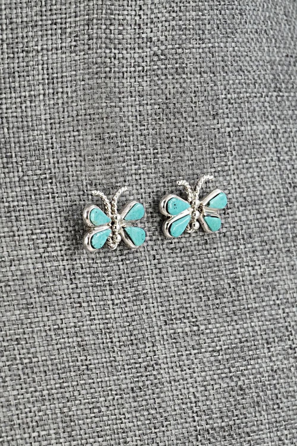 Turquoise and Sterling Silver Earrings - Gilbert Weebothee