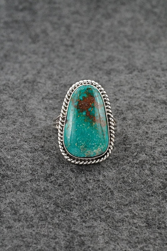Turquoise & Sterling Silver Ring - Eugene Gruber - Size 8