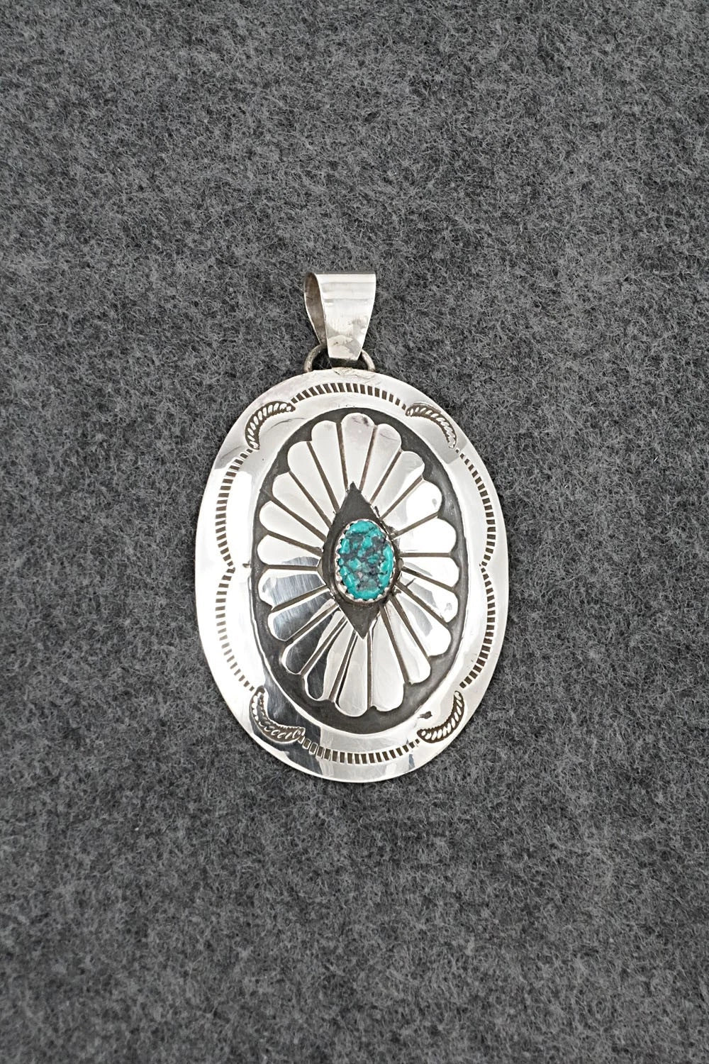 Turquoise & Sterling Silver Pendant - Joann Silver