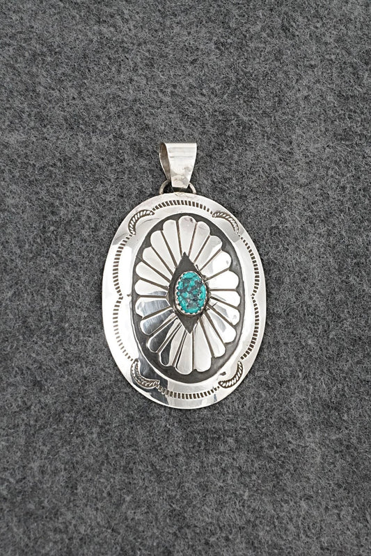Turquoise & Sterling Silver Pendant - Joann Silver